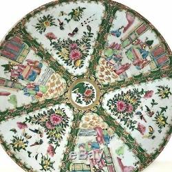 Large 19th Century 16 Chinese Porcelain Rose Medallion Charger Round Platter