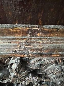 Large 19th Century Chinese Hand Carved Wood Panel