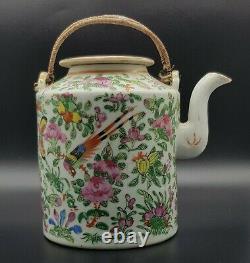 Large 19th Century Hand Painted Chinese Famille Rose Teapot