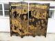 Large, 8'w X 7'h, Vintage, Six Fold, Chinese, Laquered, Room Divider, Gold, Black, Screen