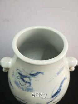 Large Amazing Chinese Porcelain Shrimp Vases Hand-carving Bottle Marks GuangXu
