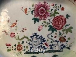 Large Antique 18 C Qianlong Chinese Export Famille Rose Platters 38 CM 15