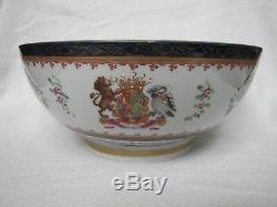 Large Antique 18th C. French Samson Chinese Export Punch Bowl