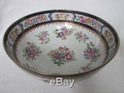 Large Antique 18th C. French Samson Chinese Export Punch Bowl