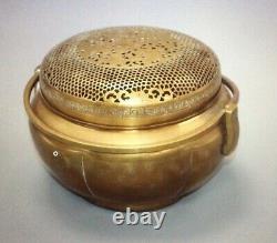 Large Antique 19th Century Chinese Bronze Hand Warmer