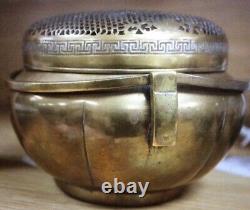 Large Antique 19th Century Chinese Bronze Hand Warmer