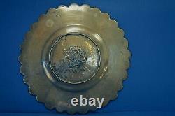 Large Antique 19th Century Chinese Bronze Plate / Dish, Character Marks, c 1870