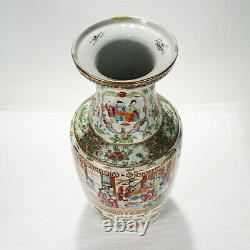 Large Antique 19th Century Chinese Rose Mandarin Porcelain Vase export pc