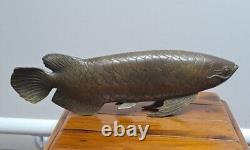Large Antique Bronze Koi Carp Statue Fish Ornament Figurine Chinese