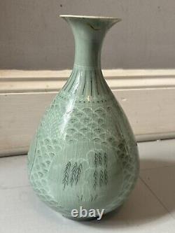 Large? Antique Celadon Cracke Glazed Vase