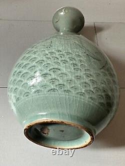 Large? Antique Celadon Cracke Glazed Vase