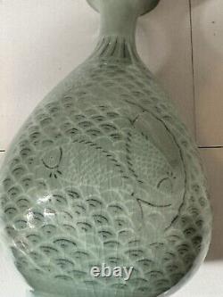 Large? Antique Celadon Cracke Glazed Vase