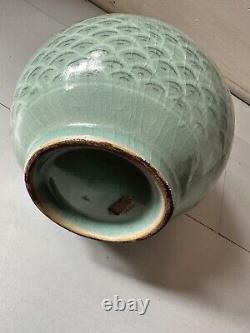 Large? Antique Celadon Cracke Glazed Vase