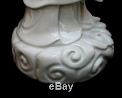 Large Antique Chinese Blanc De Chine Porcelain Guanyin French Flea Market Find