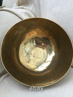 Large Antique Chinese Brass Charger Bowl. Engraved. Very Good Condition