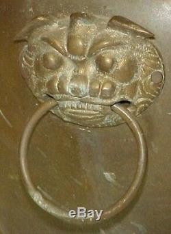 Large Antique Chinese Brass Planter withFoo Dog Handles