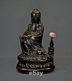 Large Antique Chinese Bronze Guanyin Goddess Of Mercy