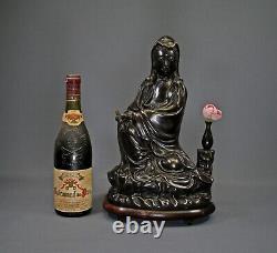 Large Antique Chinese Bronze Guanyin Goddess Of Mercy