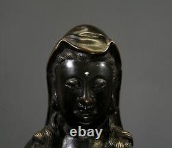 Large Antique Chinese Bronze Guanyin Goddess Of Mercy