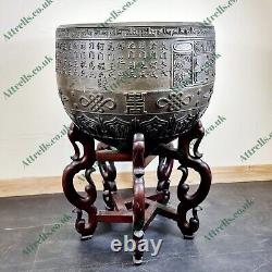 Large Antique Chinese Bronze Temple Cauldron