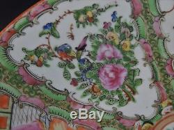 Large Antique Chinese Canton Famille Rose Medallion Charger Platter 13 3/8