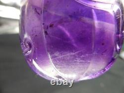 Large Antique Chinese Carved Amethyst Silver Pendant For Necklace