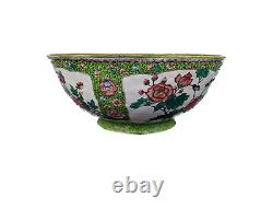Large Antique Chinese Cherry Blossom Enamel Bowl