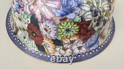 Large Antique Chinese Cloisonne Bowl Blossoms