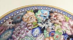 Large Antique Chinese Cloisonne Bowl Blossoms