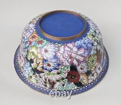 Large Antique Chinese Cloisonne Bowl Blossoms