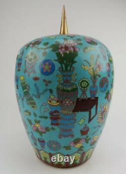 Large Antique Chinese Cloisonne Ginger Jar early 19th century