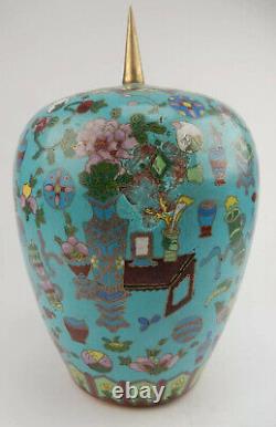 Large Antique Chinese Cloisonne Ginger Jar early 19th century