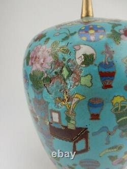 Large Antique Chinese Cloisonne Ginger Jar early 19th century