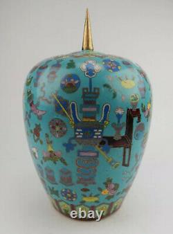 Large Antique Chinese Cloisonne Ginger Jar early 19th century