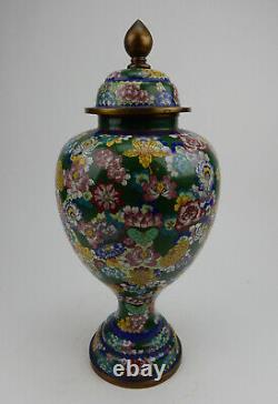 Large Antique Chinese Cloisonne Lidded Jar early 19th century