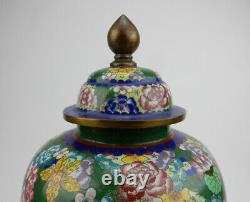 Large Antique Chinese Cloisonne Lidded Jar early 19th century