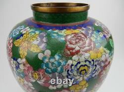 Large Antique Chinese Cloisonne Lidded Jar early 19th century