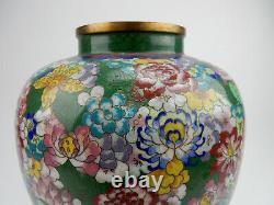 Large Antique Chinese Cloisonne Lidded Jar early 19th century