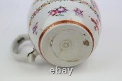 Large Antique Chinese Export Famille Rose Porcelain Barrel Mug Qianlong period
