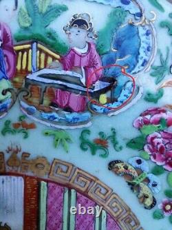 Large Antique Chinese Famille Rose Canton Medallion Plate