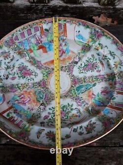 Large Antique Chinese Famille Rose Meat Plate