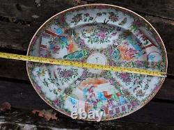 Large Antique Chinese Famille Rose Meat Plate