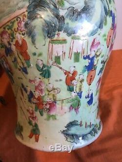 Large Antique Chinese Famille Rose Vase