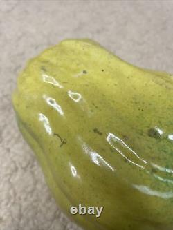 Large Antique Chinese Fruit Pottery Chayote Gourd Alter Prayer Figurine 7 X 4.5