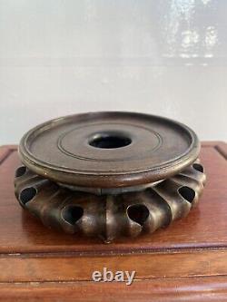 Large Antique Chinese Hand Carved Rosewood Stand Display Base