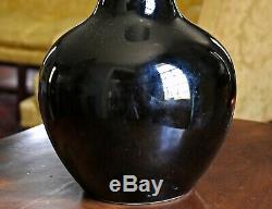 Large Antique Chinese Kangxi Mark & Period Mirror-black Glazed Tianquiping Vase