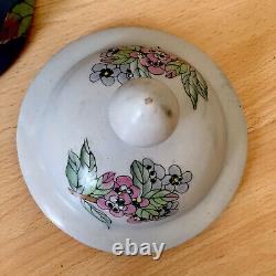 Large Antique Chinese Lidded Art Vase Cherry Blossom Bird Butterfly Spare Lid