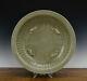 Large Antique Chinese Ming Longquan Celadon Glaze Molded Fish Porcelain Plate