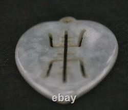 Large Antique Chinese Nephrite Jade Pendant Carved withLongevity Symbol