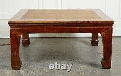Large Antique Chinese Opium Coffee Table With Cane Inset Top J1